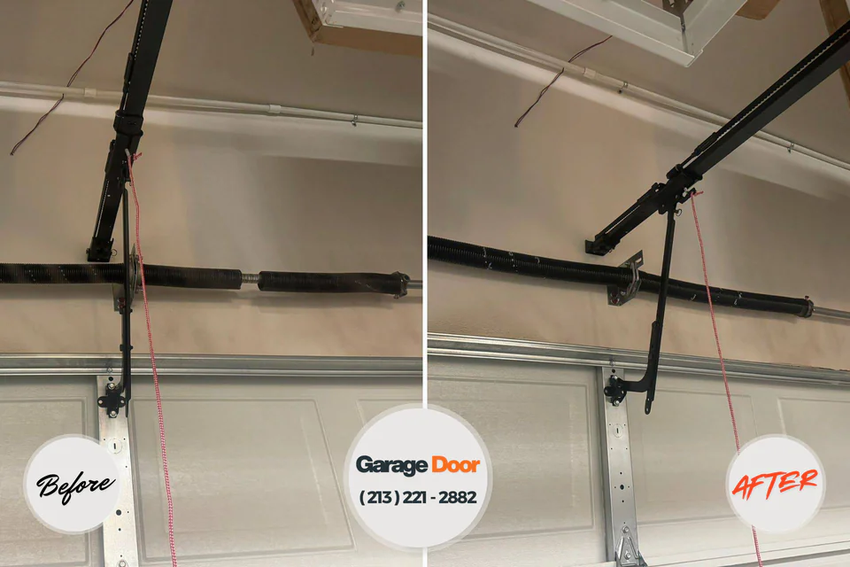Before and after: garage door repair Isleton, CA